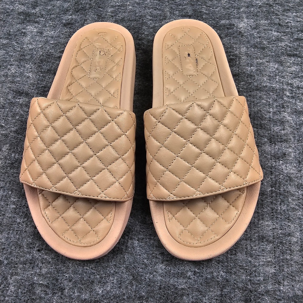 APL Lusso Slide Quilted Leather Sandal Nude Tan Size 7‎